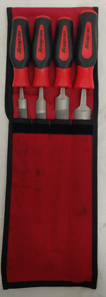 Snap-On 4pc Instinct Soft Grip Handle Half Round File Set - SGHBF400A