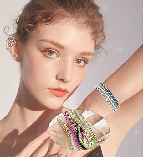 WAINIS 27-28Pcs Delicate Boho Beaded Bracelet Multi Layer Versatile A:27 Pcs