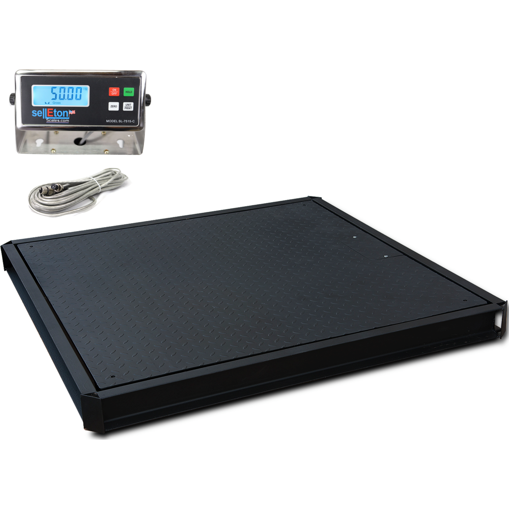 SellEton 24" x 24" Floor Scale with Pit Frame for above & in-ground use 5000 lbs
