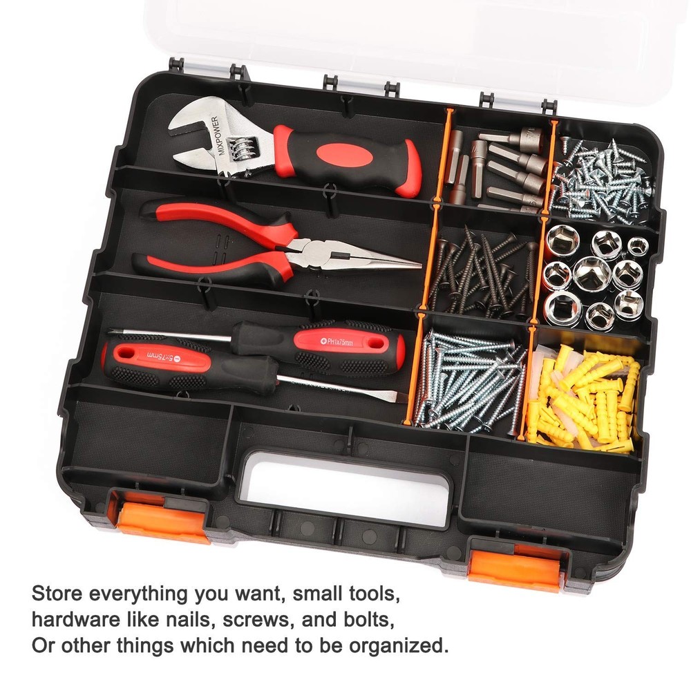 Double Side Tools Organizer, Customizable Removable Plastic Dividers, Hardwar...