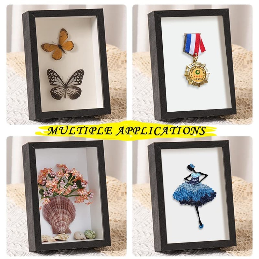4x6 Small Shadow Box Frame Display Case , Display Case Box for Memorabilia, M...