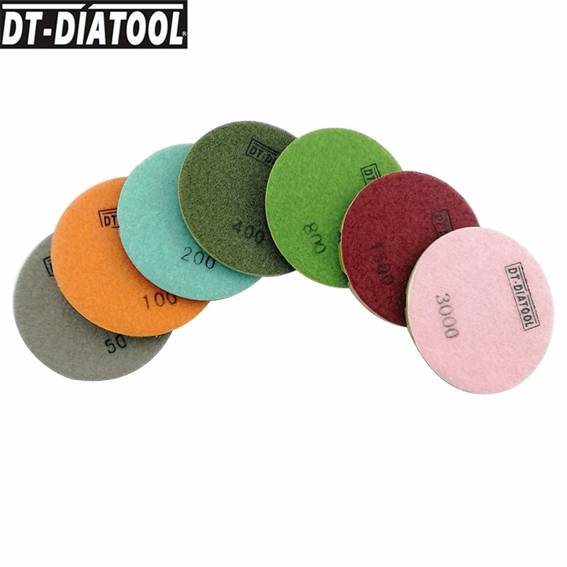 DT-DIATOOL Diamond Concrete Polishing Pads 9pcs/set 4" Grit #30-3000