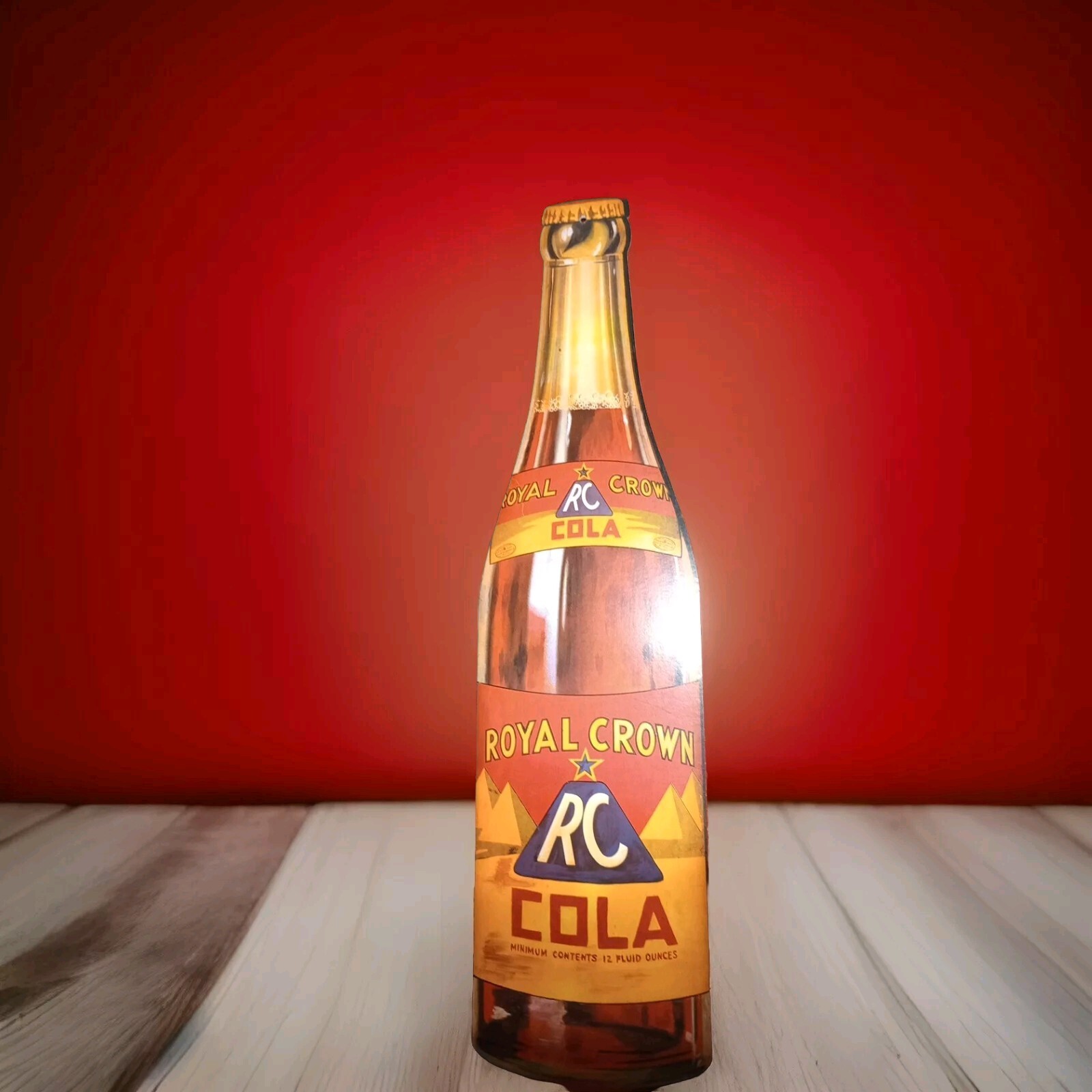 Vintage Sign Royal Crown RC Cola Bottle paperboard card Soda Pop Advertising 23"