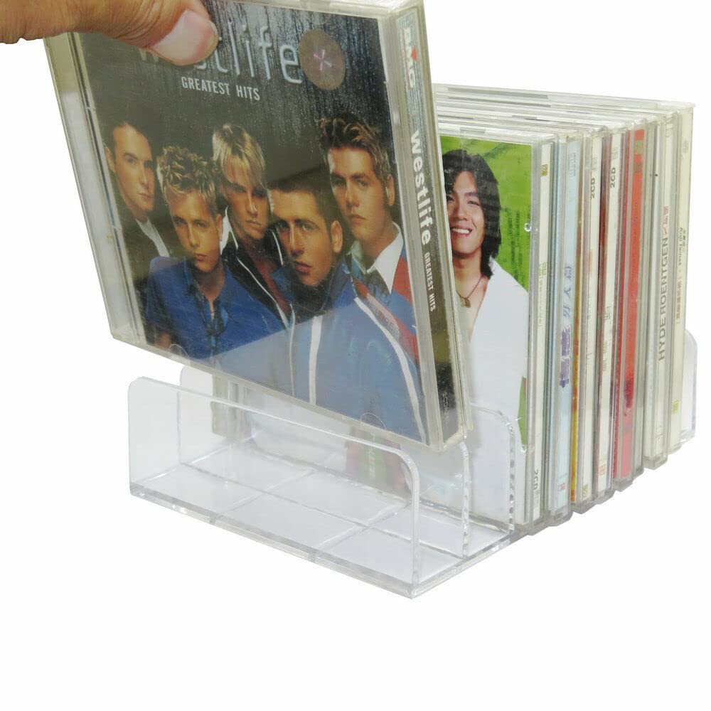 Pmsanzay DVD Storage Box - Clear Acrylic - Stackable and CD Holder,