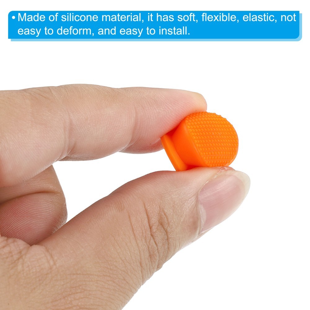 6Pcs 0.63" LED Flashlight Switch Cap, Silicone Soft Boot Cover, Orange