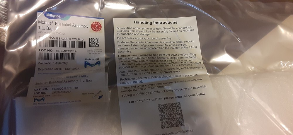 Millipore Mobius Essential Assembly 1L,bag Exp Sep-2024