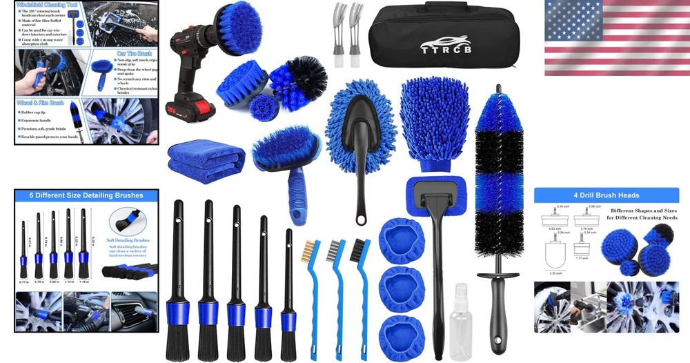 Complete 26-Piece Car Detailing & Cleaning Kit