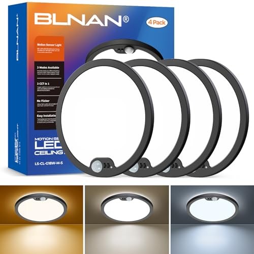 Motion Sensor Ceiling Light Wired, 8.7 Inch 3000K 4000K 5000K 8.7inch 4pack
