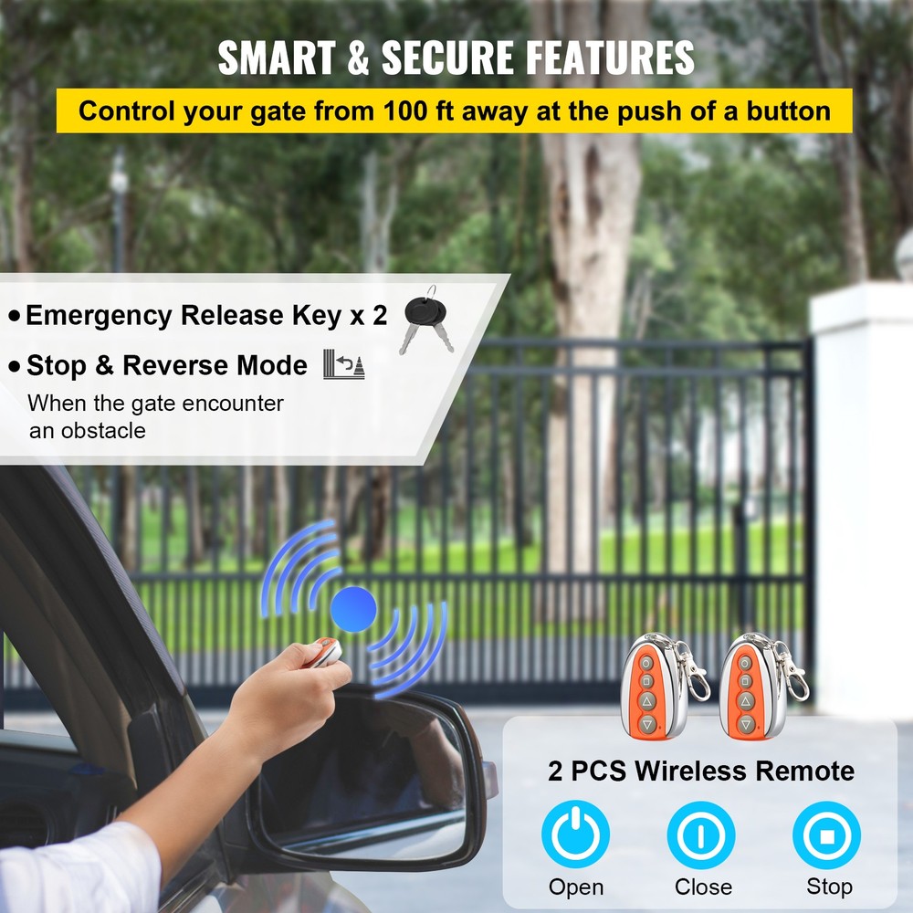 VEVOR Motor Powered Automatic Sliding Gate Opener + Remote Controllers
