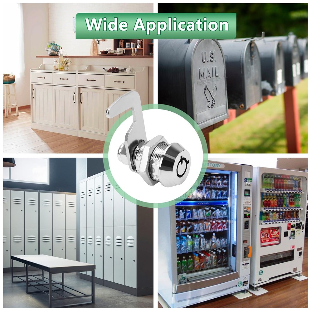 AKEYSRC 2 Pack Toolbox Lock 5/8", Tubular Cam Replacement Hook Keyed /