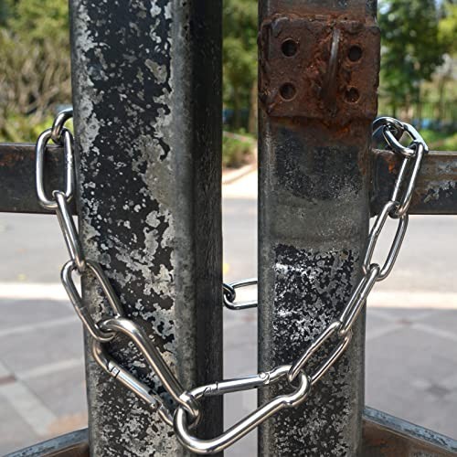 Rustproof Metal Gate Chain Latch with Hooks - Durable & Secure for Garden, Yard,