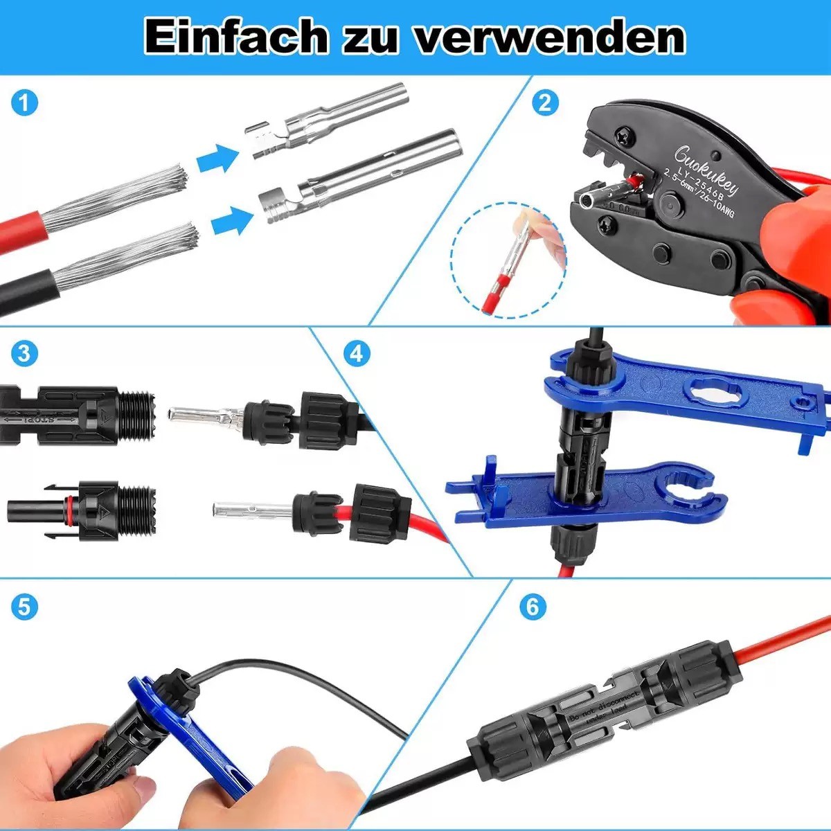 10Set Male Female Wire Cable Connector Set Solar Panel Waterproof Connector