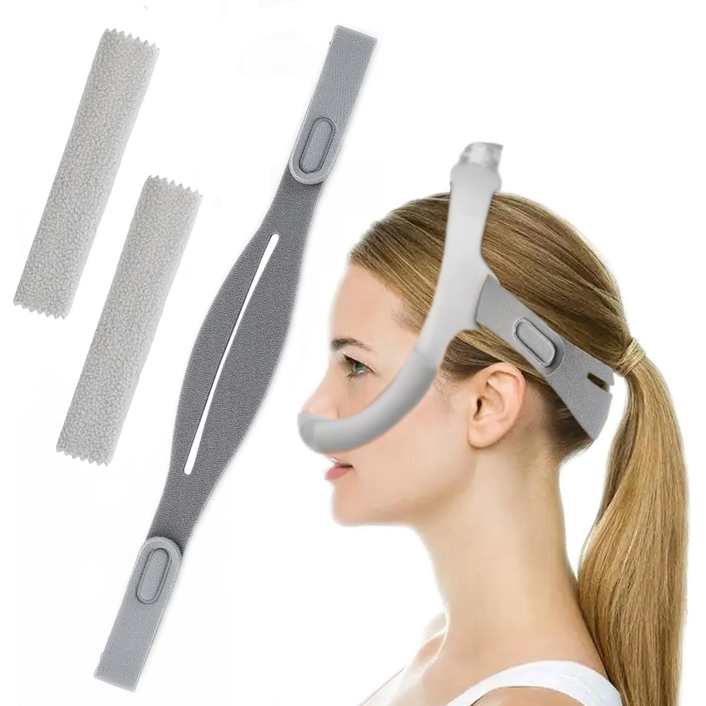 Bukpom 1 Pack Replacement Headgear Strap Compatible with One Size, Grey