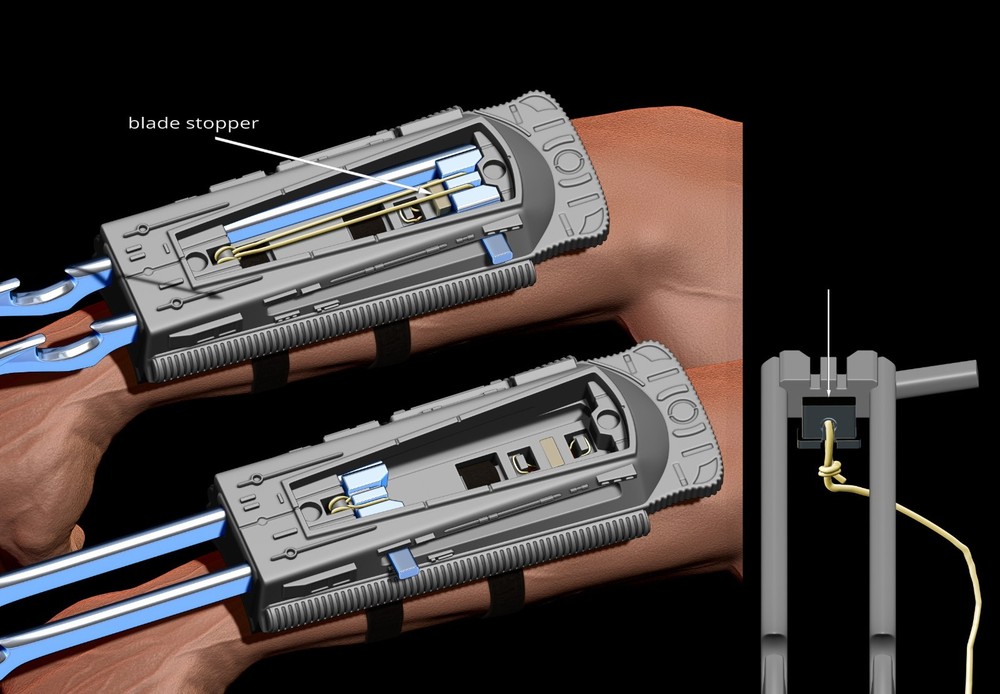 Predator Gauntlet Forearm Right removable blades scale 1;1 File for 3D Printer