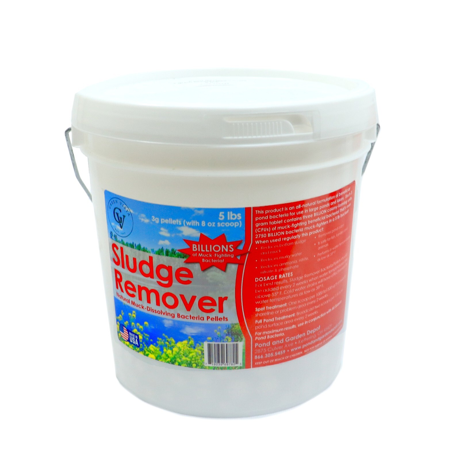 Green Vista Sludge & Muck Remover Pond Water Treatment for Muck | 5 lbs & 10 lbs