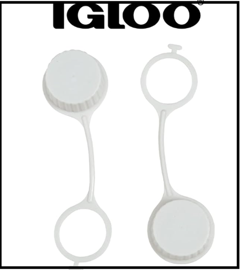 Igloo Cooler Threaded Drain Plug Caps with Plastic Tether 20049