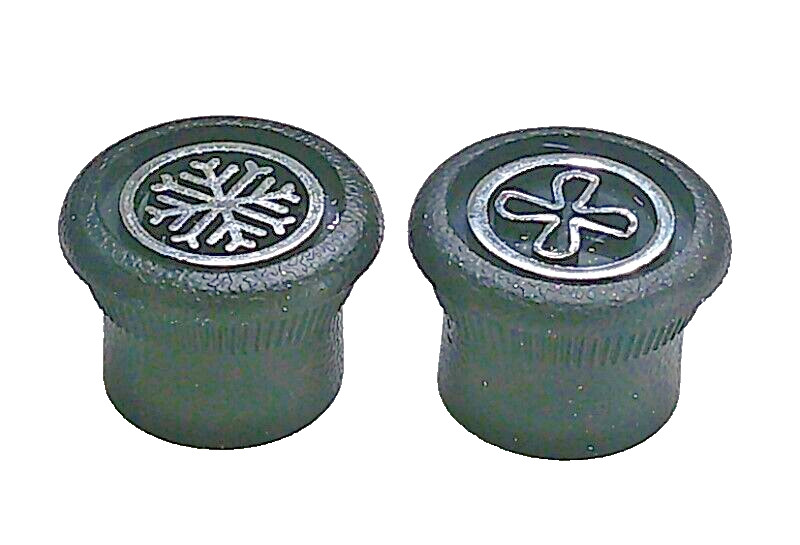 AC THERMOSTATIC TEMP & BLOWER SPEED A/C SWITCH KNOBS 'FAN' & 'SNOWFLAKE'