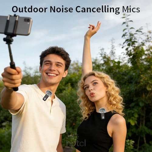 Wireless Lavalier Microphone for 01 USB C for All iPhone and Android Black