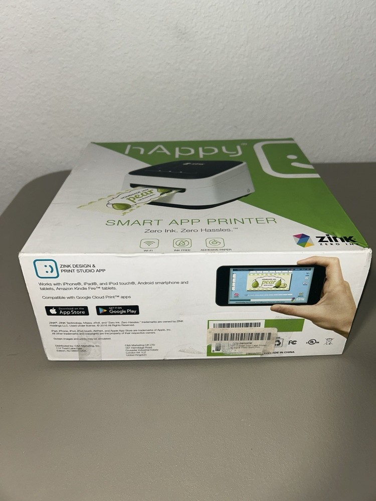 Wireless Zink Happy Smart App Printer Zero Ink Technology