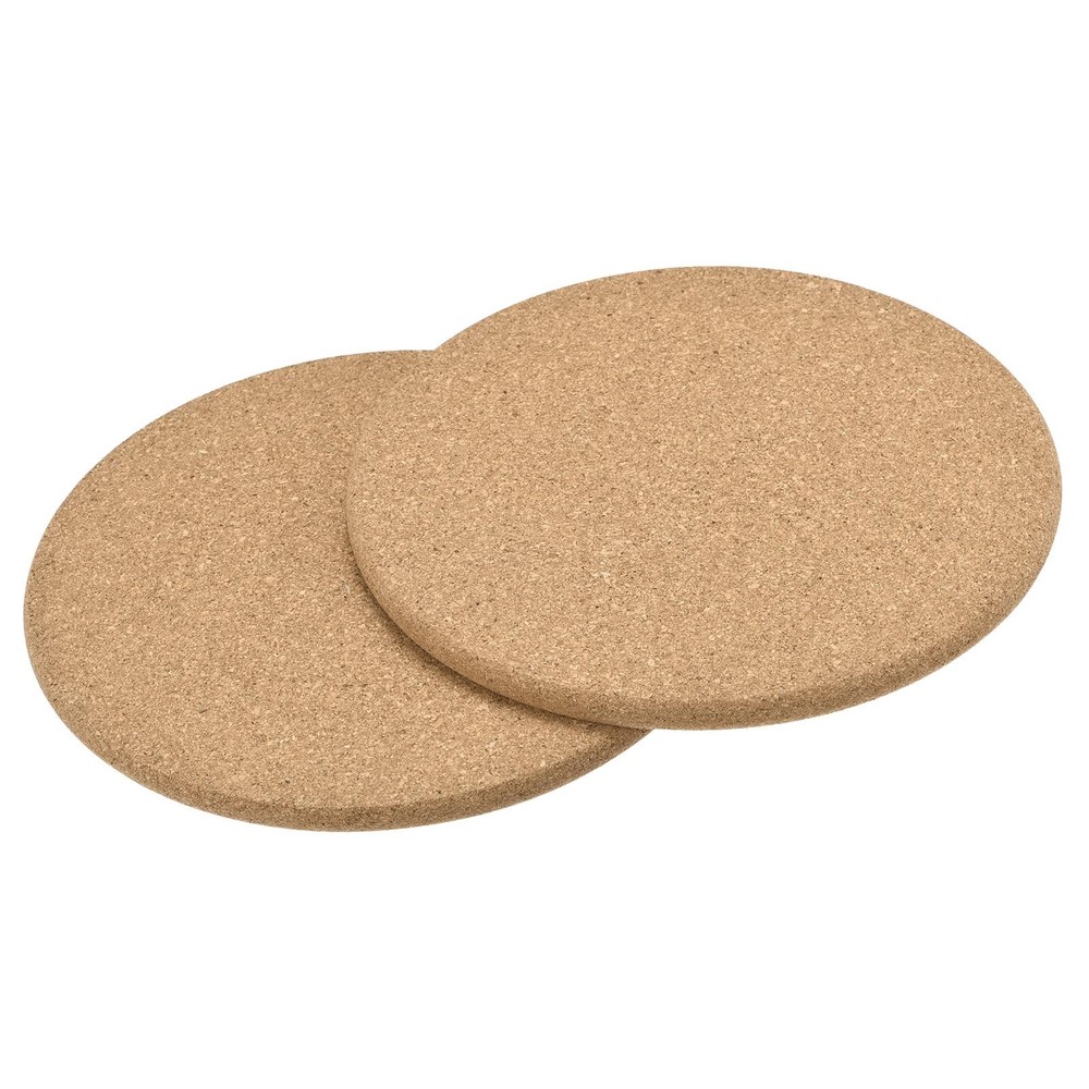 190mm round coasters 10mm thickness cork cup mat 2pcs