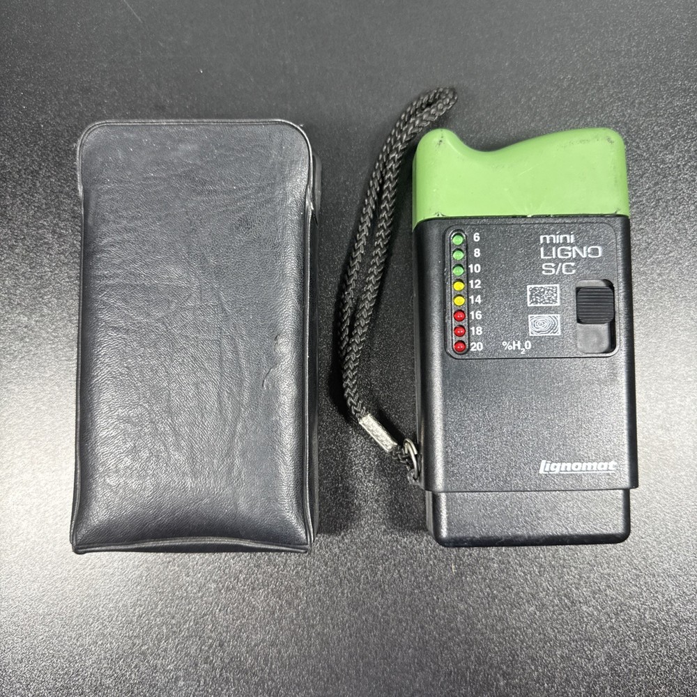 Mini-Ligno pin type moisture meter Lignomat Case Made It Germany