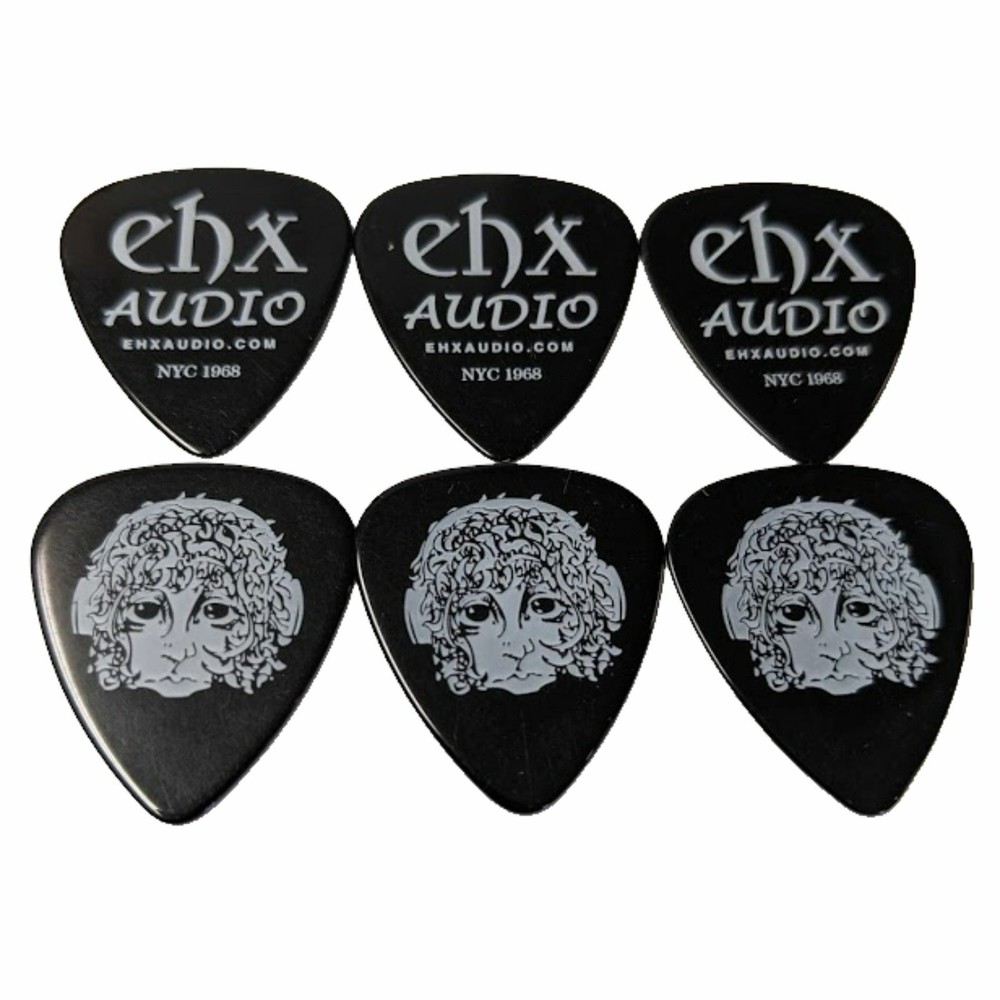 Electro-Harmonix Ram's Head Logo Medium Guitar Picks, Black, Pack of 20