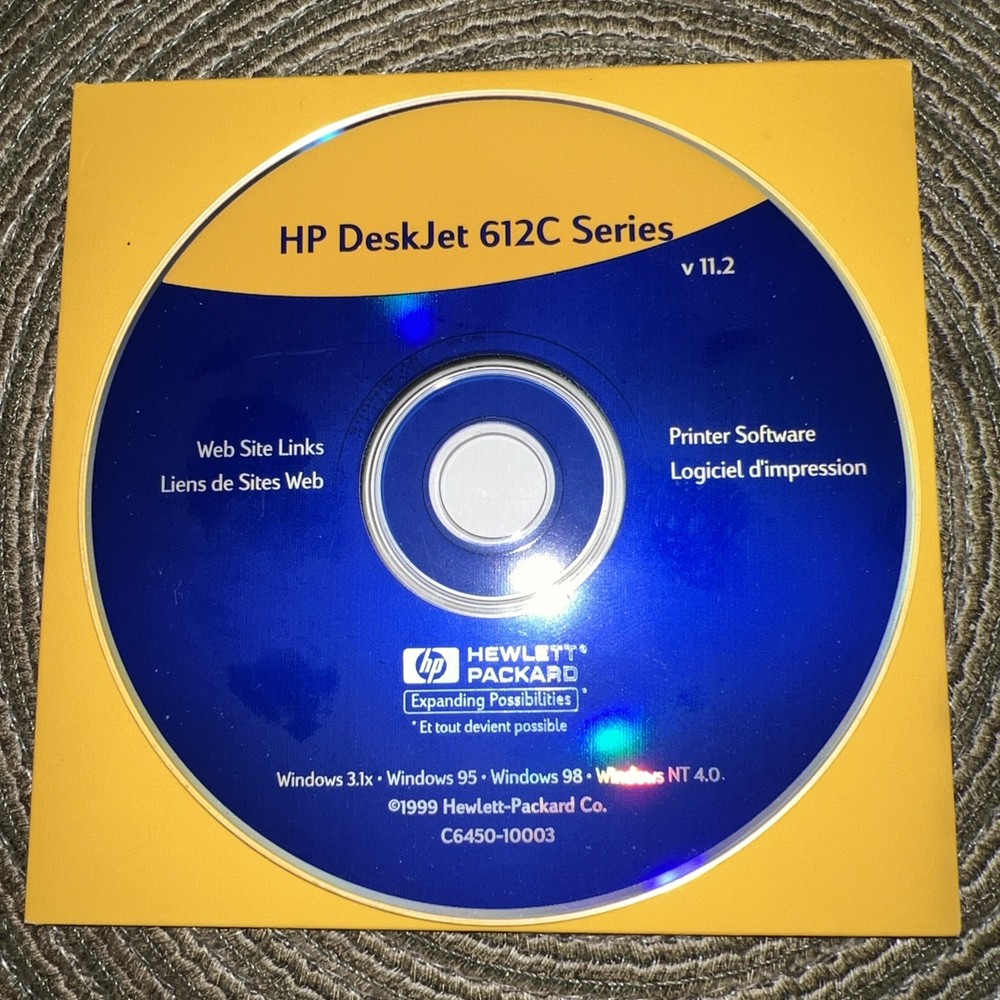 HP Desk Jet 612C Series CD Printer Software 1999