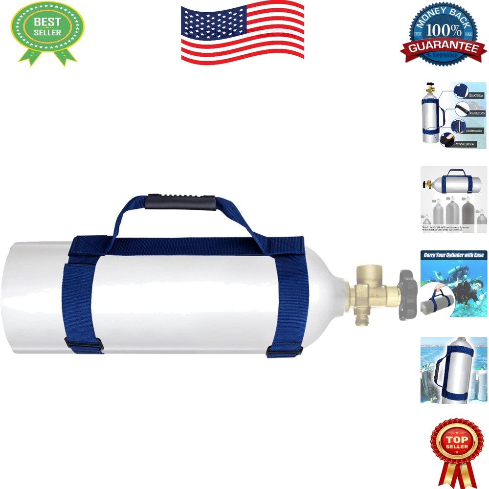 High-Strength Scuba Dive Tank Holder with Hook & Loop & Rubber Comfort Handle