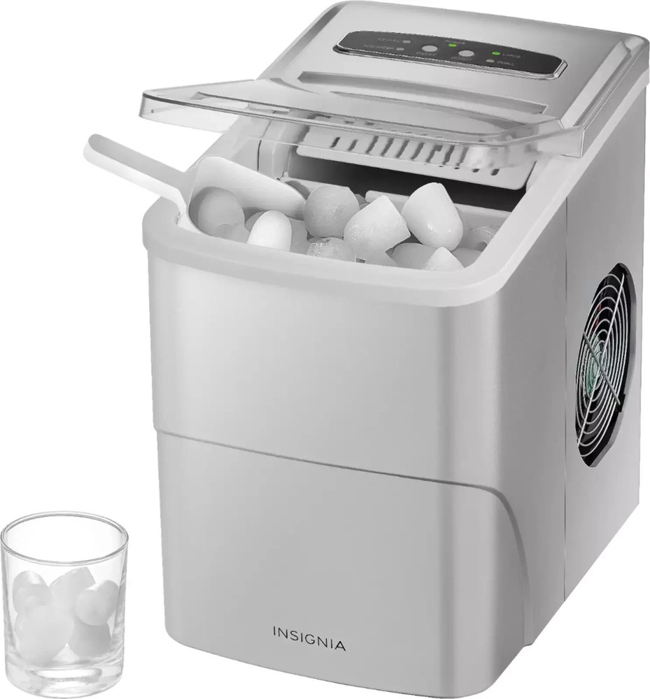 Insignia - Portable Ice Maker with Auto Shut-Off - Silver