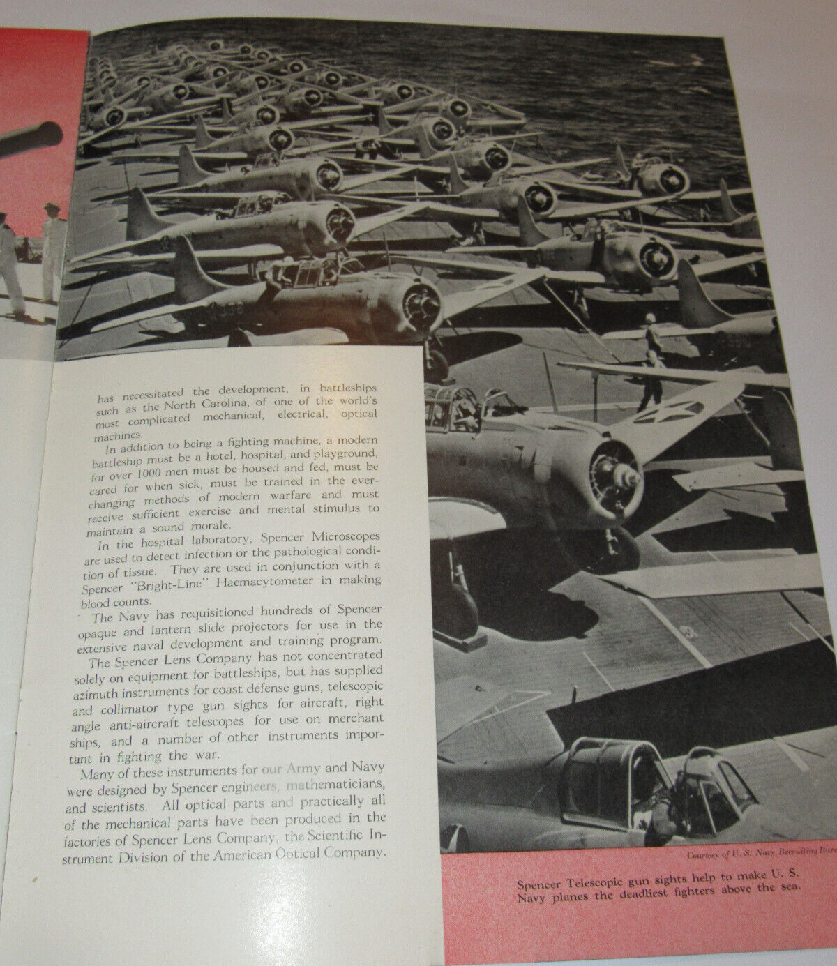 VTG 1943 WWII SPENCER LENS/AO SOUVENIR WAR EFFORT PROGRAM! PICTURES! BUFFALO, NY