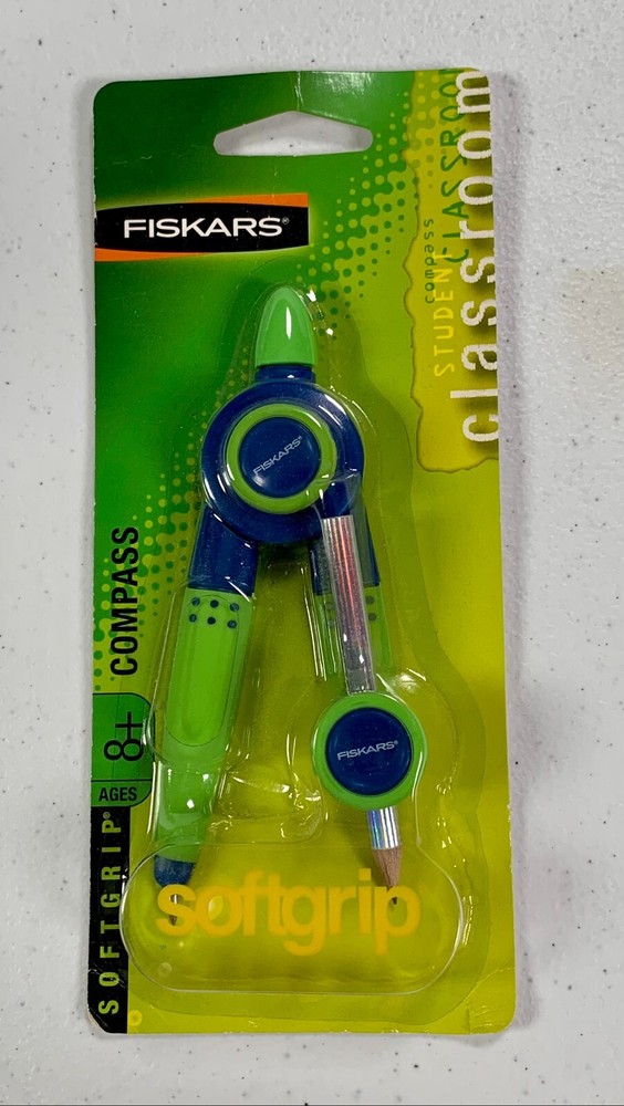Fiskars Softgrip Compass - Protractor - Ruler - Sharpener - Eraser School Tools