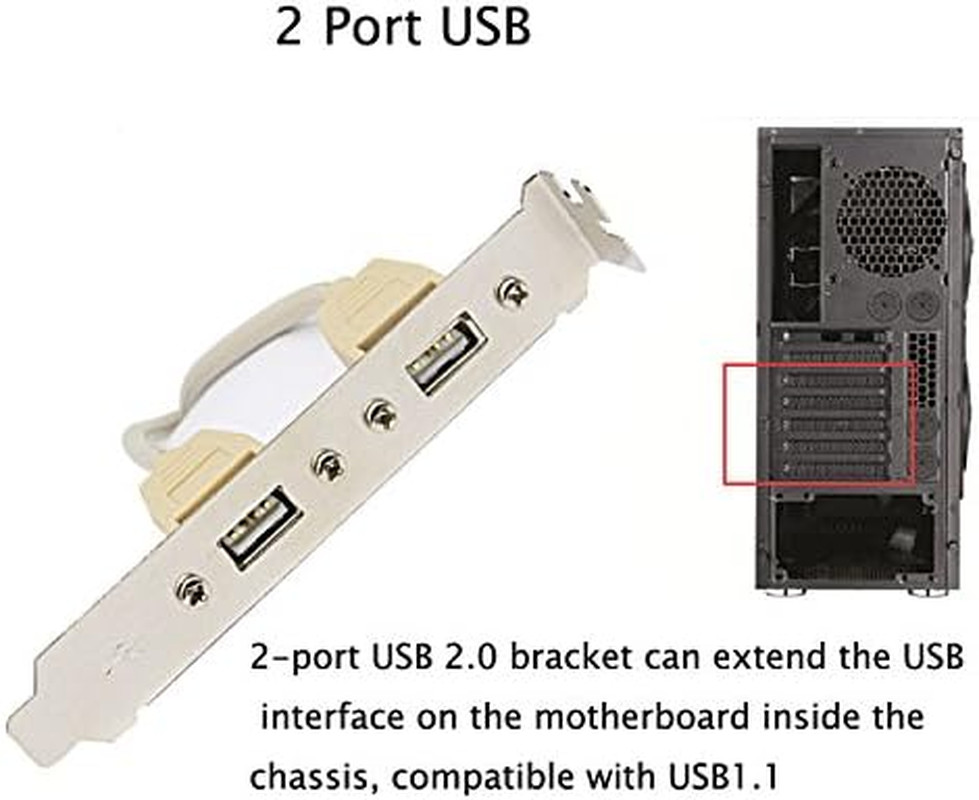 （2-Pack Computer Cables & Connectors New 2 Port USB 2.0 Motherboard Rear Panel E