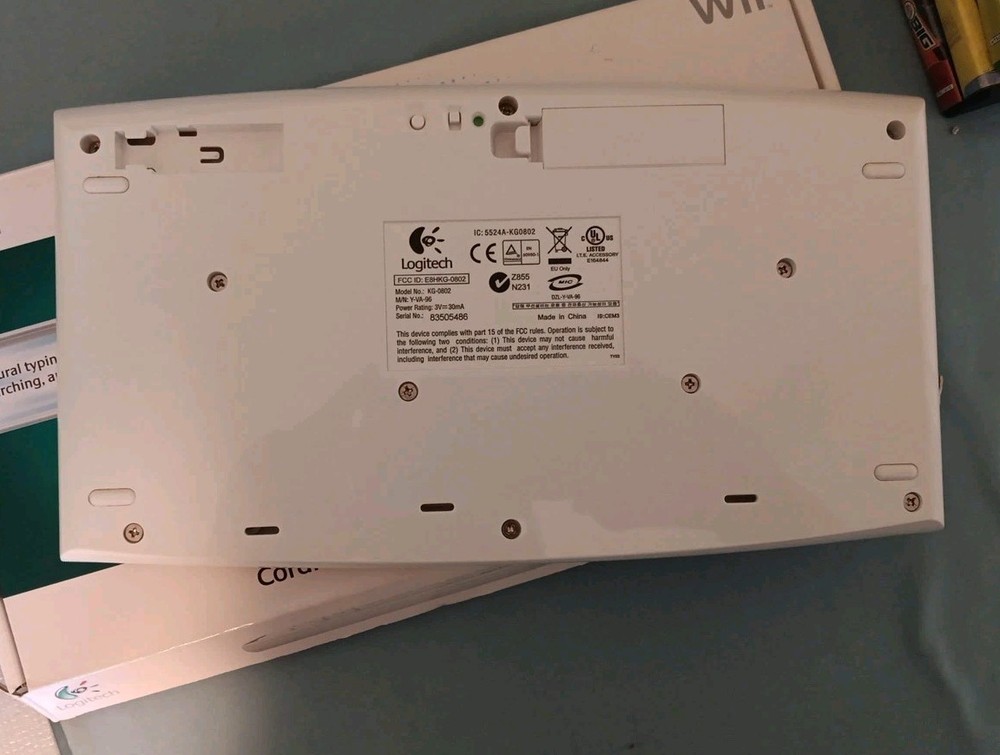 Nintendo Wii Logitech Cordless Wireless Keyboard