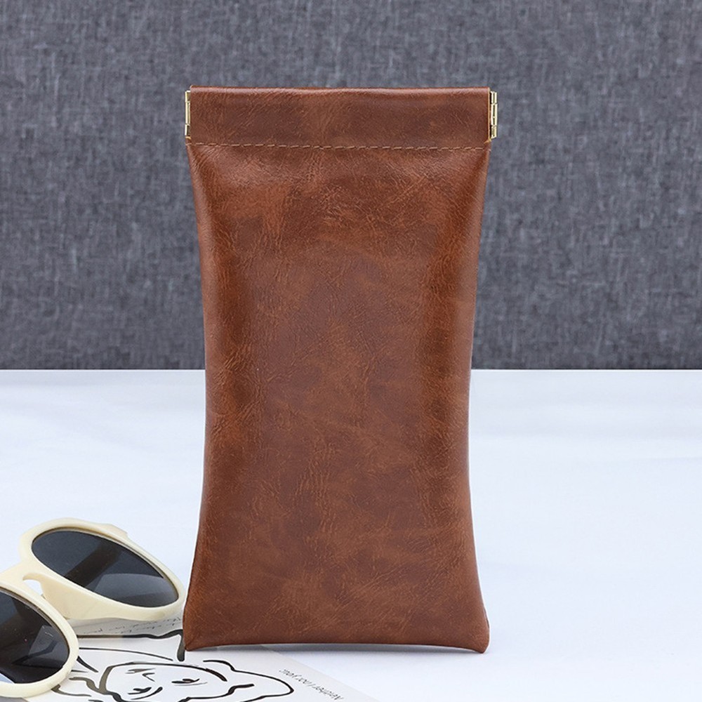 Sunglasses Storage Solution with Automatic Closure Leather Bags 2 Pack