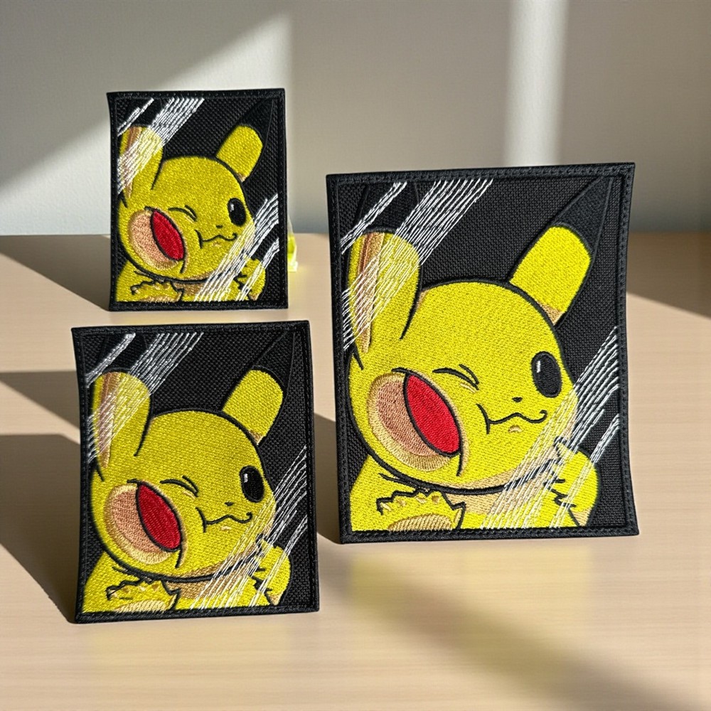 Pickachu Embroidery Patch Multi Sizes 2.97" -4.94"