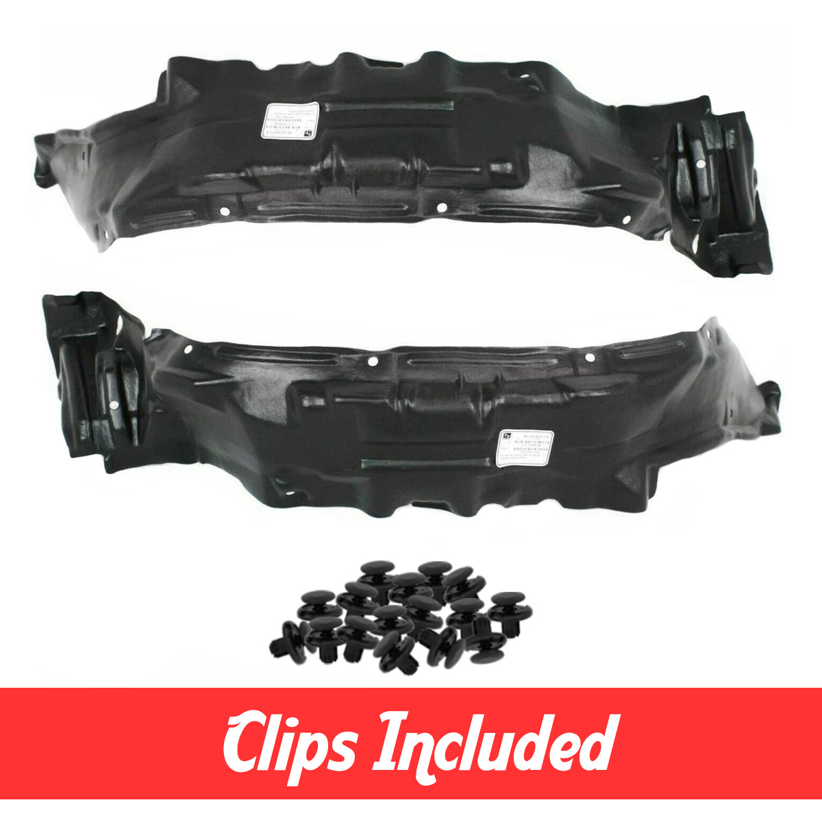 Front Left & Right Fender Liner Set w/ Clips For 1989-1995 Toyota Pickup 4WD