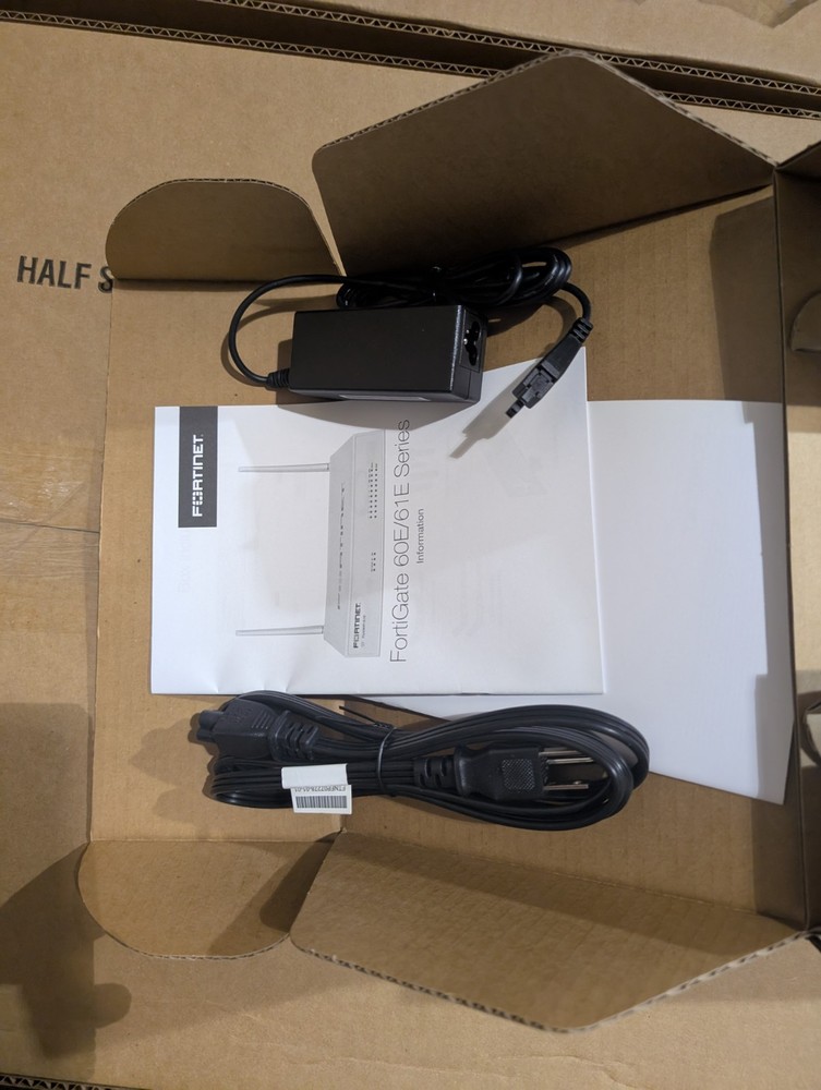 Fortinet Fortigate-60E Network Security Firewall Initialized FG-60E w/Adapter