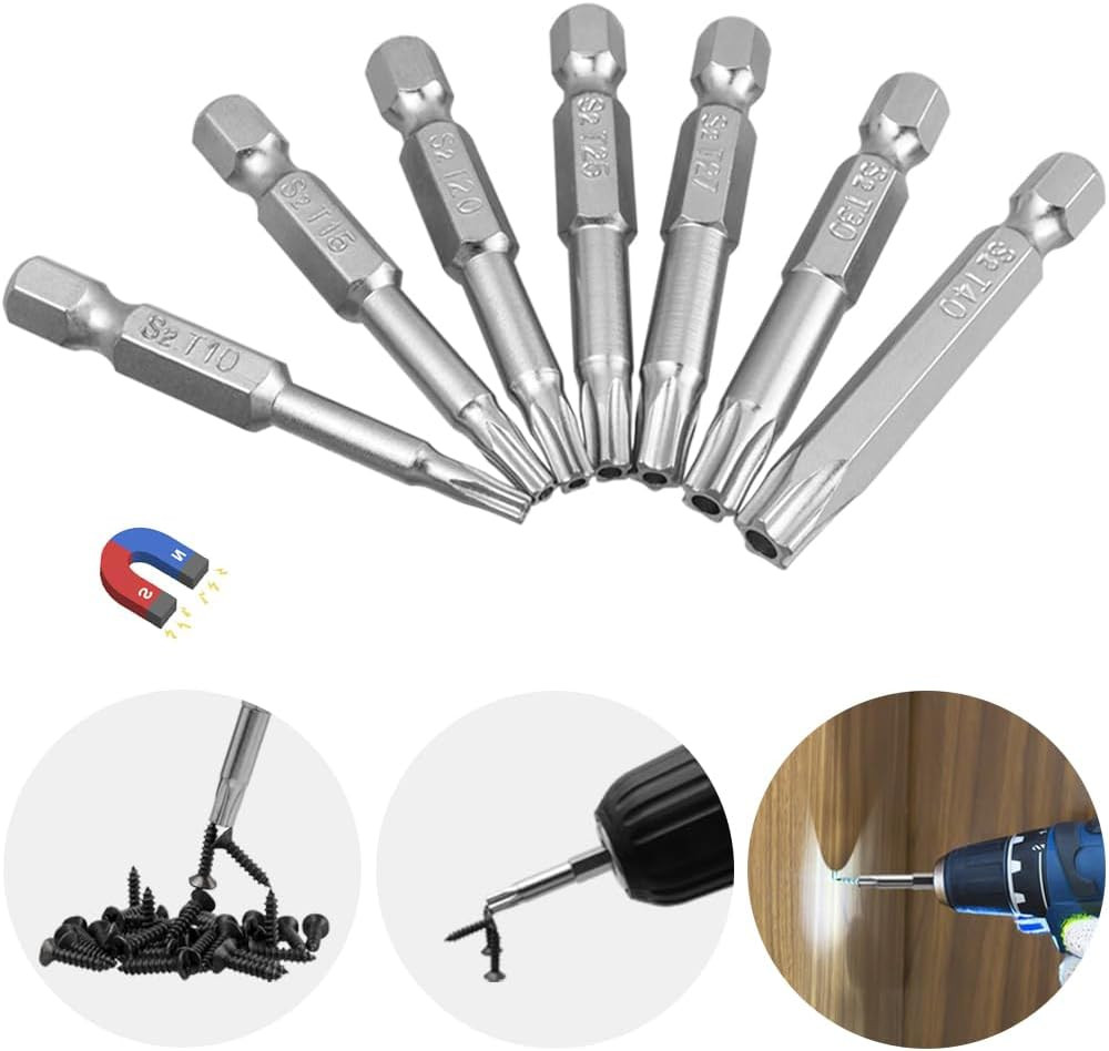 14Pcs 5 Point Torx Security Bits Magnetic 5 Point Star Tamper Proof Bit Set 1/4"