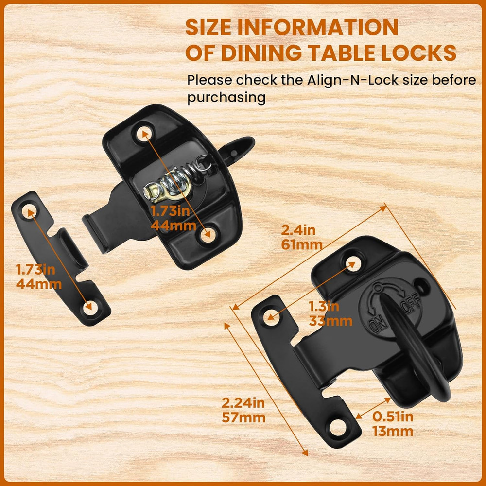 6 Sets Table Leaf Latch Lock Hardware Heavy Duty Dinging Training Foldable Table