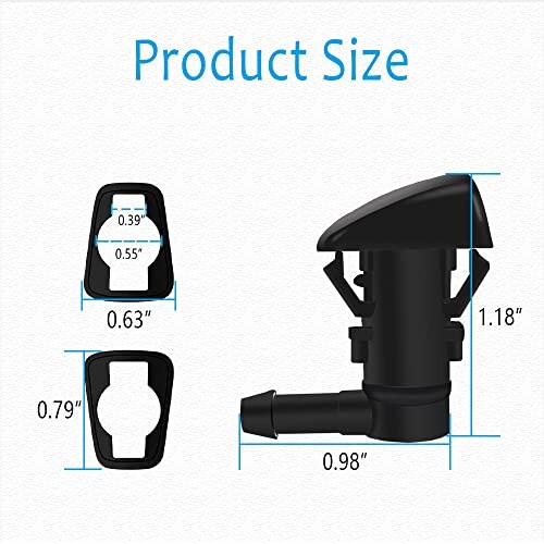 2PCS Front Windshield Washer Nozzles, Single Hole Windshield Sprayer Nozzle