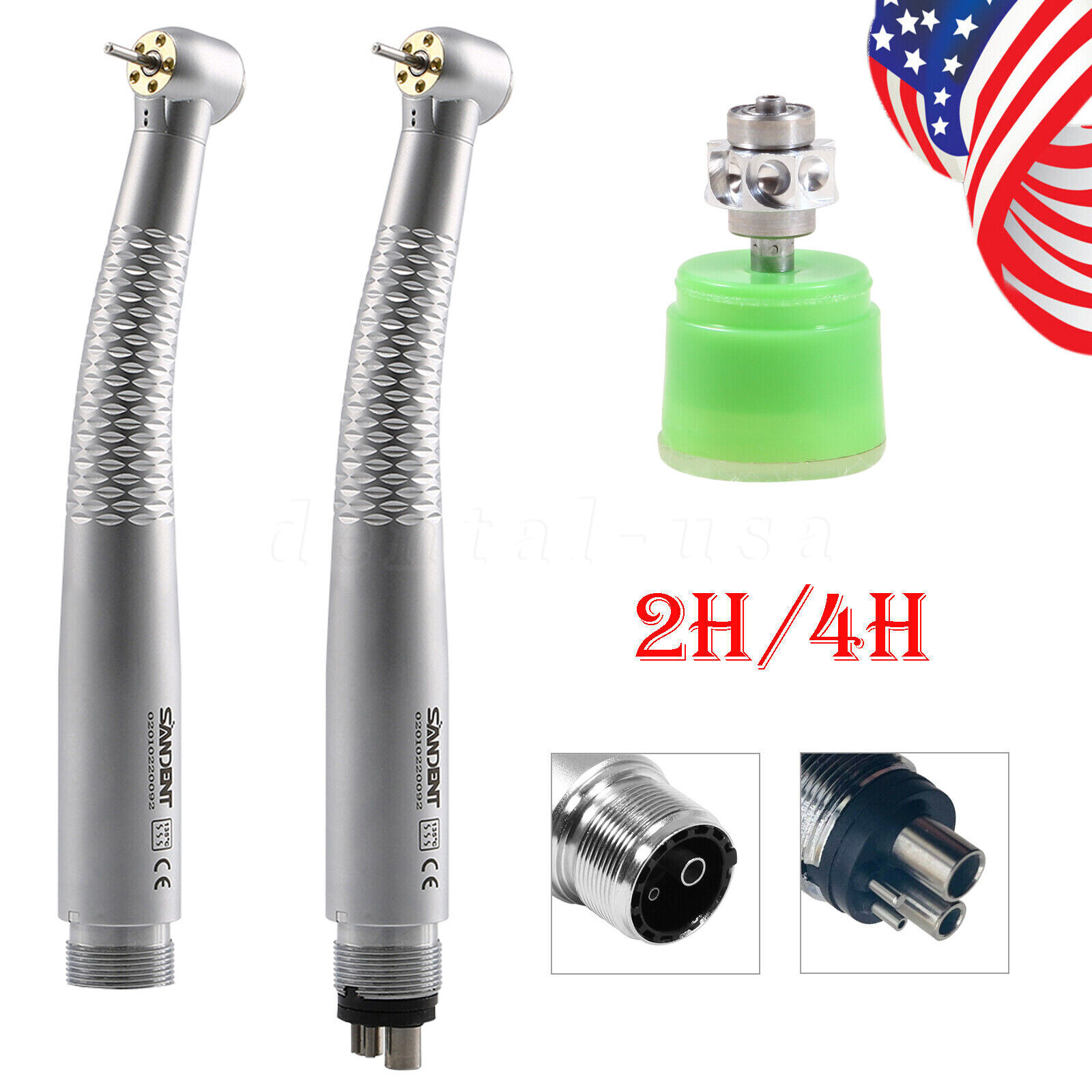 NSK Style Dental LED E-generator High Speed Handpiece 5*Bulb Fiber Optic / Rotor