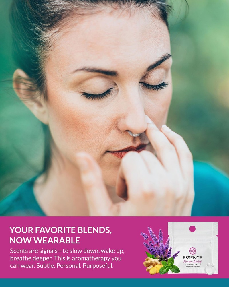 Aromatherapy Nasal Diffuser Wearable Nausea Relief 3Pack Travel Work Use