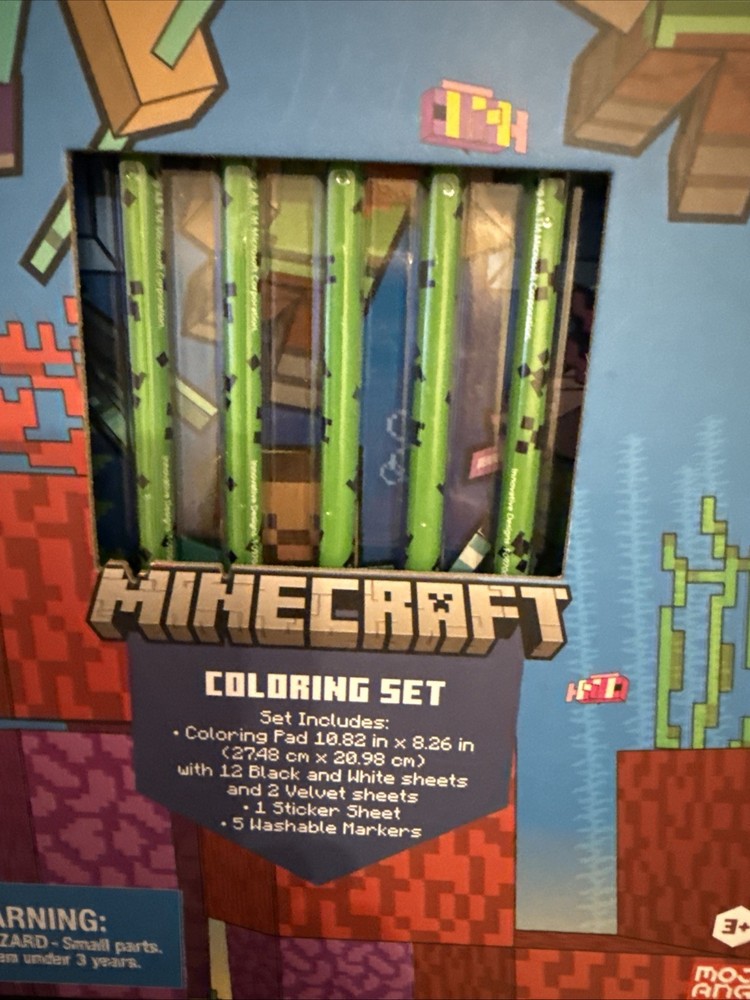 MINECRAFT COLORING SET. NEW