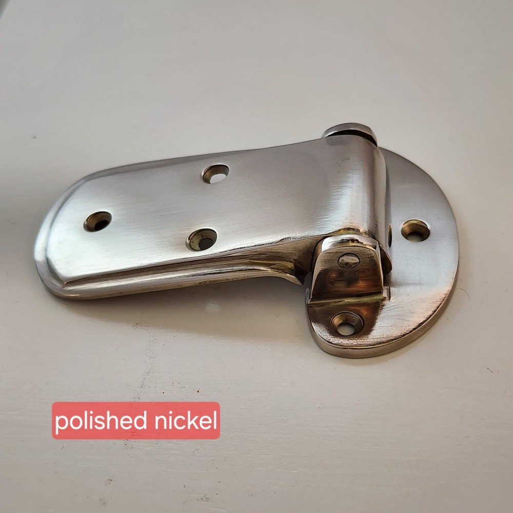 2 x Solid Brass Ice Box Catch Hinges Heavy Duty Offset 3/4" Vintage Kitchen Box