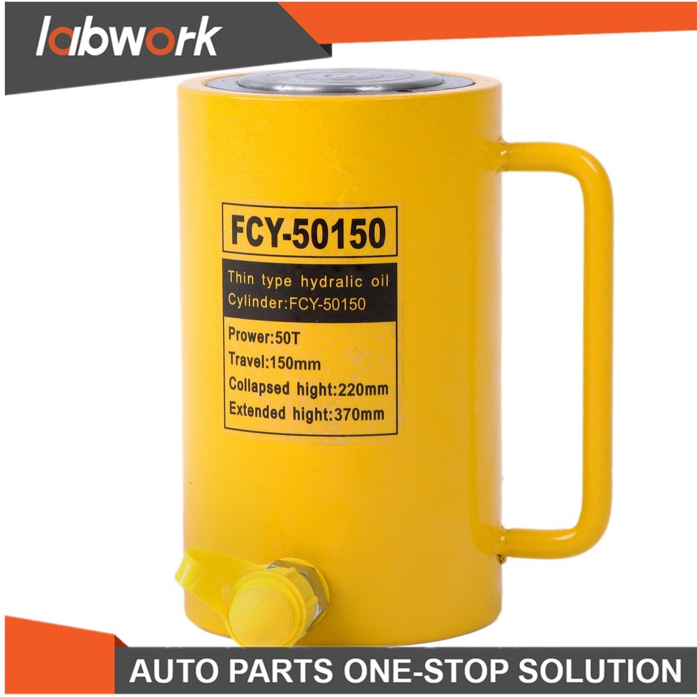 Labwork 50Ton Solid Hydraulic Ram Cylinder Jack 6 Inch Stroke Single Acting Pump