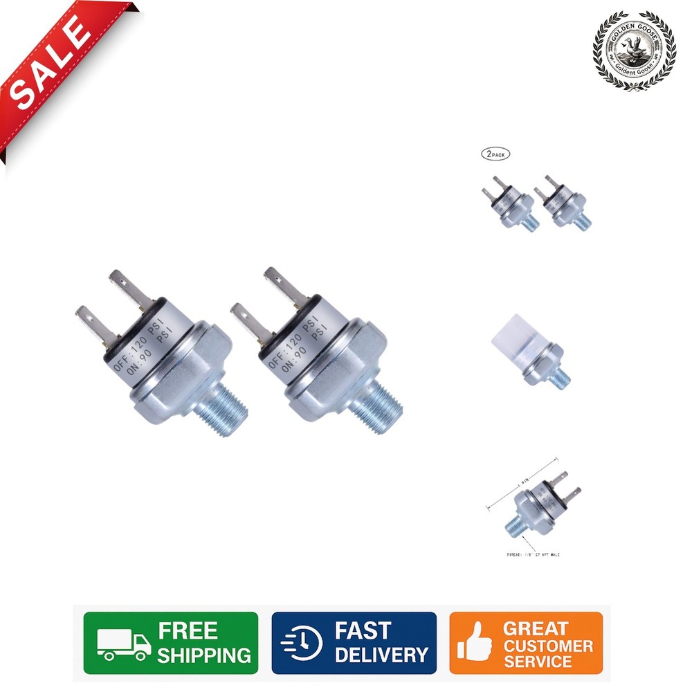 Versatile 90-120 PSI Air Pressure Switch with Quick Connect,  Rated