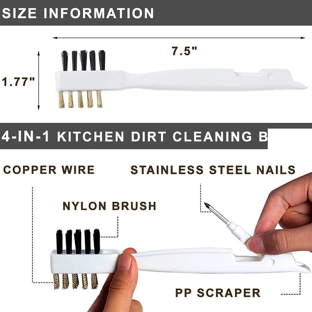 Kitchen Stove Cleaning Brush + Scraper Tool Set, Brass Wire Brushes for Range...