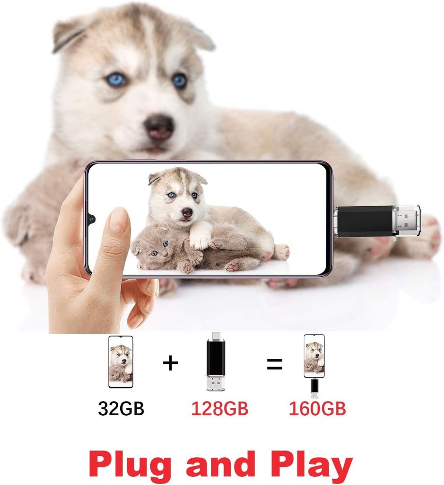 128GB USB C Flash Drive 2 in 1 OTG Memory Stick