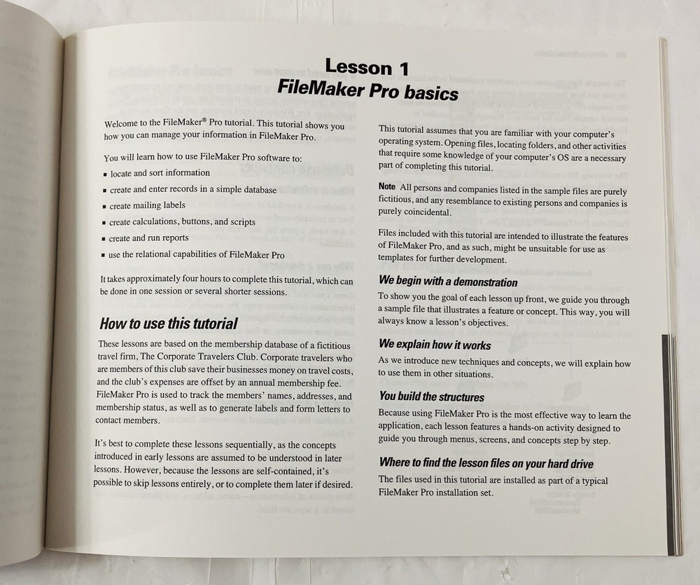 File Maker Pro 6 Getting Started Guide | Vintage User Manual Only | No Software