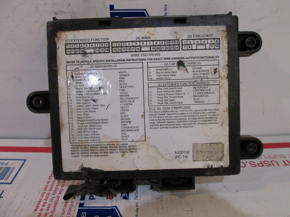 2011 FORD FOCUS 2.0L Remote Starter System Module AL2J-19G367-AA START COMPUTER